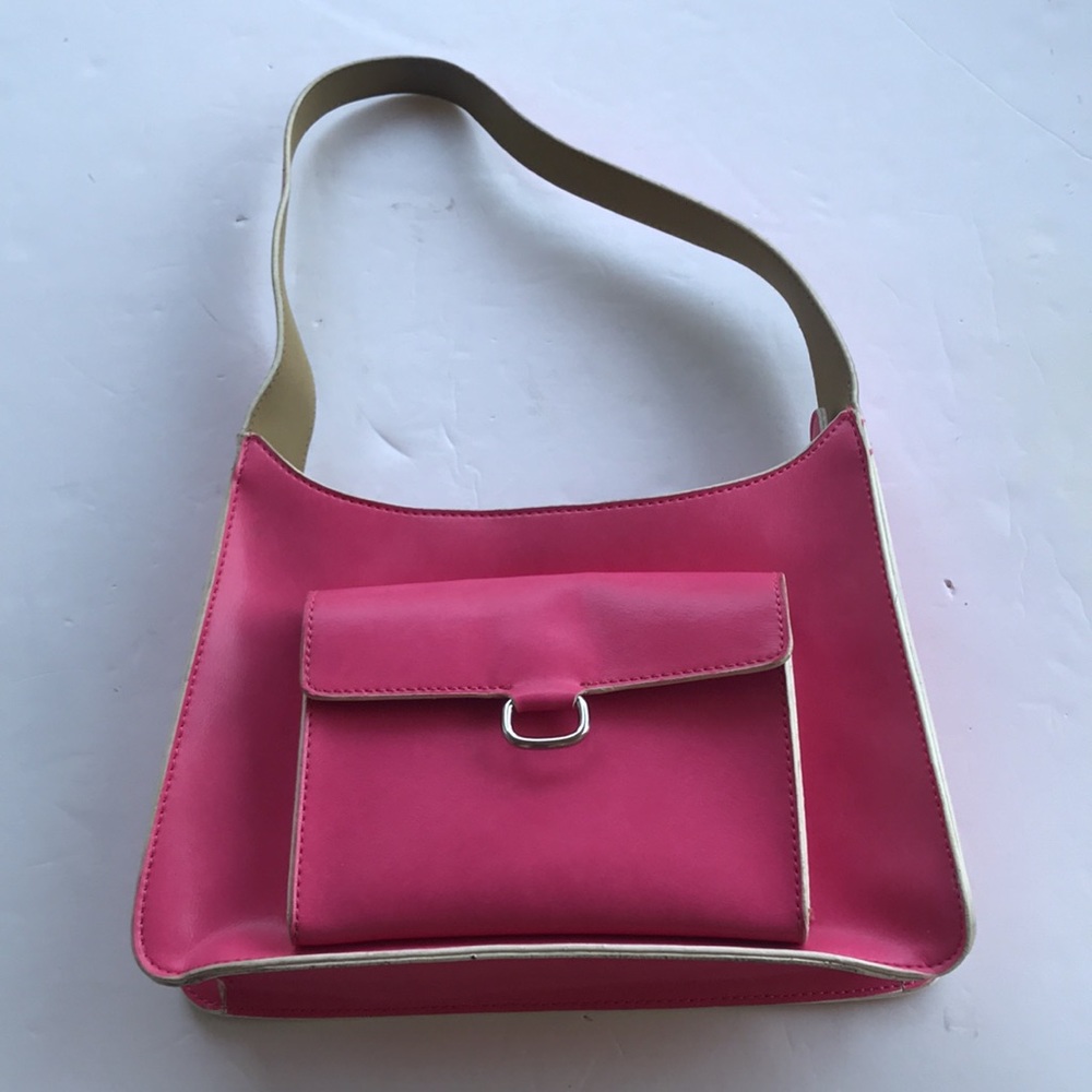 Y2K Vintage Barbie Pink Girly Soho Flap Shoulder Bag Preppy Purse Vegan Mob Wife - Picture 3 of 17